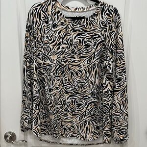 Lilly Pulitzer Zebra Print Blouse in Black and Tan. This top is EUC. Perfect!